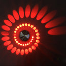 3W Modern Interior Creative Spiral Round Wall Lamp for Club, KTV, Corridor, Aisle, Background Wall Decoration Lamp Wall Mounted(Red Light)