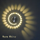 3W Modern Interior Creative Spiral Round Wall Lamp for Club, KTV, Corridor, Aisle, Background Wall Decoration Lamp Wall Mounted(Red Light)