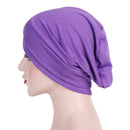 Modal Stretch Cloth Forehead Cross Headscarf Cap Chemotherapy Cap(Black)