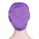 Modal Stretch Cloth Forehead Cross Headscarf Cap Chemotherapy Cap(Black)