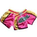 ANOTHERBOXER Muay Thai Fighting Pants Wushu Sanda Sports Training Shorts For Men And Women, Size: M(No. 33 Pink + Side Yellow)