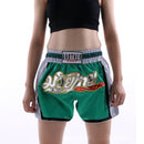 ANOTHERBOXER Muay Thai Fighting Pants Wushu Sanda Sports Training Shorts For Men And Women, Size: M(36 Green + Side Gray)