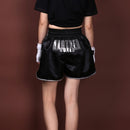 ANOTHERBOXER Boxing Shorts Muay Thai Sanda Martial Arts Ttraining Pants for Men and Women, Size: S(Black Silver Edge)