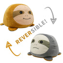 15cm Flipped Doll Double-Sided Expression Flipped Animal Cartoon Doll Plush Toy(Orange Ash Sloth)