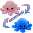 2 PCS Flipped Octopus Doll Double-Sided Flipping Doll Plush Toy( Light Pink + Dark Blue)