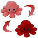 2 PCS Flipped Octopus Doll Double-Sided Flipping Doll Plush Toy( Light Pink + Rose Red)