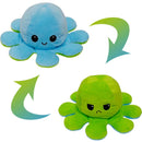 2 PCS Flipped Octopus Doll Double-Sided Flipping Doll Plush Toy(Light Blue + Green)