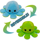 2 PCS Flipped Octopus Doll Double-Sided Flipping Doll Plush Toy(Light Blue + Green)