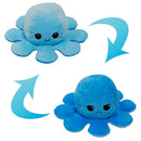 2 PCS Flipped Octopus Doll Double-Sided Flipping Doll Plush Toy( Light Blue + Dark Blue)