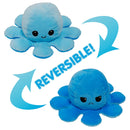 2 PCS Flipped Octopus Doll Double-Sided Flipping Doll Plush Toy( Light Blue + Dark Blue)