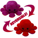 2 PCS Flipped Octopus Doll Double-Sided Flipping Doll Plush Toy(Purple+Rose Red)