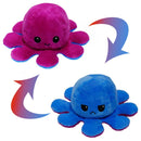 2 PCS Flipped Octopus Doll Double-Sided Flipping Doll Plush Toy( Purple+Blue)