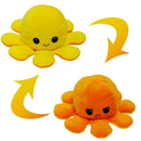 2 PCS Flipped Octopus Doll Double-Sided Flipping Doll Plush Toy(Yellow+Orange)