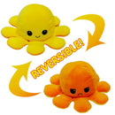 2 PCS Flipped Octopus Doll Double-Sided Flipping Doll Plush Toy(Yellow+Orange)