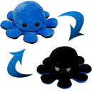 2 PCS Flipped Octopus Doll Double-Sided Flipping Doll Plush Toy( Blue + Black)