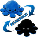 2 PCS Flipped Octopus Doll Double-Sided Flipping Doll Plush Toy( Blue + Black)