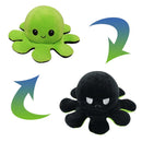 2 PCS Flipped Octopus Doll Double-Sided Flipping Doll Plush Toy( Green + Black)