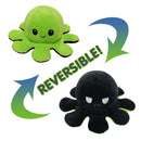 2 PCS Flipped Octopus Doll Double-Sided Flipping Doll Plush Toy( Green + Black)