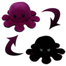 2 PCS Flipped Octopus Doll Double-Sided Flipping Doll Plush Toy(Purple+Black)