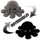 2 PCS Flipped Octopus Doll Double-Sided Flipping Doll Plush Toy(Gray + Black)