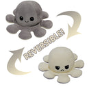 2 PCS Flipped Octopus Doll Double-Sided Flipping Doll Plush Toy(Gray + Beige)