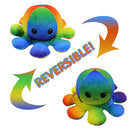 2 PCS Flipped Octopus Doll Double-Sided Flipping Doll Plush Toy(Color + Color)