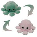 2 PCS Flipped Octopus Doll Double-Sided Flipping Doll Plush Toy( Light Pink + Light Green)
