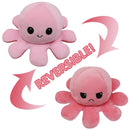 2 PCS Flipped Octopus Doll Double-Sided Flipping Doll Plush Toy( Dark Pink + Light Pink)