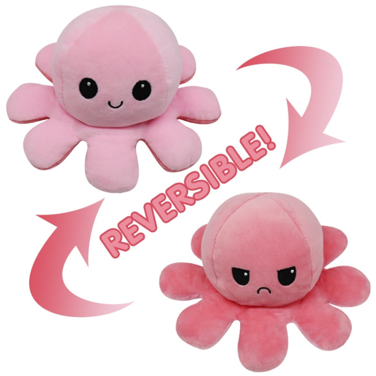 2 PCS Flipped Octopus Doll Double-Sided Flipping Doll Plush Toy( Dark Pink + Light Pink)