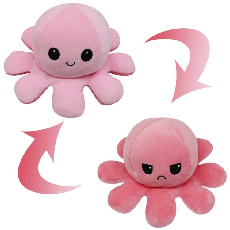 2 PCS Flipped Octopus Doll Double-Sided Flipping Doll Plush Toy( Dark Pink + Light Pink)
