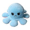 2 PCS Flipped Octopus Doll Double-Sided Flipping Doll Plush Toy( Sequin Blue + Polka Dot Blue)