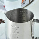 600ml 304 Stainless Steel Pointed Mouth Etched Cup Graduated Measuring Cup Milk Foam Cup Coffee Pot