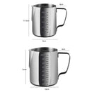 600ml 304 Stainless Steel Pointed Mouth Etched Cup Graduated Measuring Cup Milk Foam Cup Coffee Pot