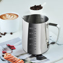 600ml 304 Stainless Steel Pointed Mouth Etched Cup Graduated Measuring Cup Milk Foam Cup Coffee Pot