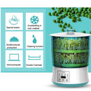 RONGWEI Bean Sprouts Machine Household Automatic Large-Capacity Bean Sprouts Barrel, CN Plug, Style:Double Layer+Double Plate+3m Cable