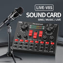 V8S Sound Card Mobile Phone Computer Anchor Live K Song Recording Microphone, Specification:V8S + Golden Net BM700 Set