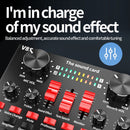 V8S Sound Card Mobile Phone Computer Anchor Live K Song Recording Microphone, Specification:V8S + Golden Net BM700 Set