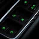2 PCS Car Window Sticker Lifter Modified Sticker Car Luminous Switch Car Window Button Car Sticker(Luminous Green)