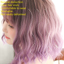 Women Wigs Gradient Realistic Corn Perm Short Curly Hair(Haze Purple Gradient 33cm)