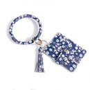 2 PCS PU Leather Wrist Keychain Multi-Layer Card Holder Coin Purse(Sakura )