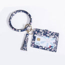 2 PCS PU Leather Wrist Keychain Multi-Layer Card Holder Coin Purse(Sakura )