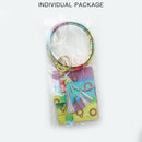 2 PCS PU Leather Wrist Keychain Multi-Layer Card Holder Coin Purse(Sakura )