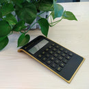 Ultra-Thin Gold Frame Solar Dual Power Arithmetic Calculator(Black)