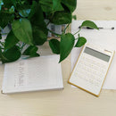Ultra-Thin Gold Frame Solar Dual Power Arithmetic Calculator(White)