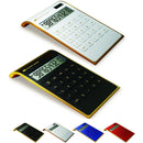 Ultra-Thin Gold Frame Solar Dual Power Arithmetic Calculator(Black)
