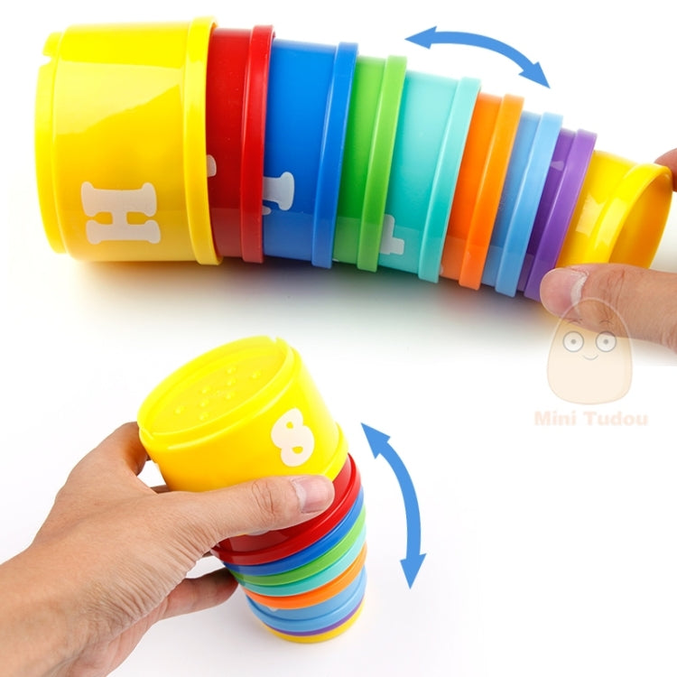 Educational Baby Toys 6Month Figures Letters Foldind Stack Cup Tower Children Early Intelligence