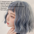 Wig Female Corn Perm Short Curly Hair Simulation Chemical Fiber Wig Headgear(Honey Pudding 25CM)