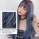 Wigs Long Curly Hair Women Thin And Light Texture Headgear Air Bangs Simulation Big Scalp Hair Cover, Colour: Brown Black 68CM