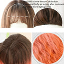 Gradient Long Curly Hair Big Wave Chemical Fiber Simulation Hair Women Bangs Full Top Hair Cover(Milk Tea Gradient 68CM)