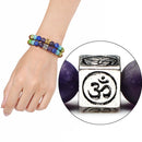 Tree of Life Multicolor Beads Stones Weave Yoga Rope Bracelets(Multicolor silver)